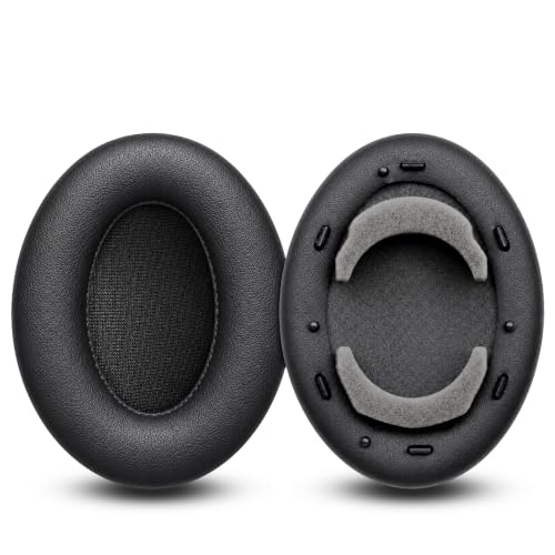 Replacement Ear Pads for Sony WH-1000XM3 Headphones, Ear Cushions for WH1000XM3, Extra Thick Earpads, Headphone Pads with Protein Leather＆Memory Foam, Replacement Cushions - color: Black