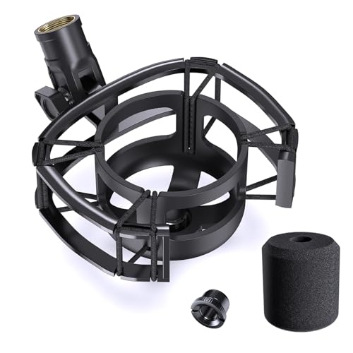 Custom Built Shock Mount for HyperX SoloCast & Razer Seiren Mini Microphone | Elastic Anti-Vibration Suspension, Holder Clip for Mics and Stands, Shock Mount for HyperX SoloCast & Razer Seiren Mini - size: HyperX SoloCast Shock Mount