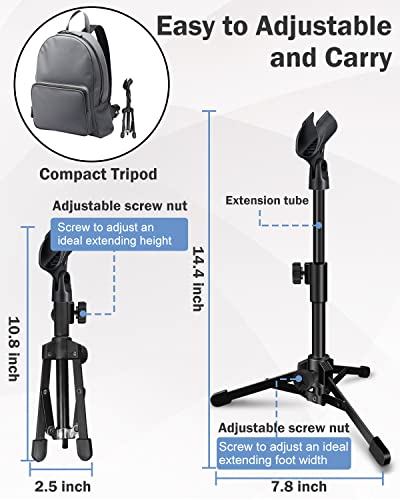 2 Pack Desktop Mic Stand, Portable Foldable Tripod with Mic Clip Holder, Adjustable Microphone Stand For Dynamic Microphone. - size: 2 Pack