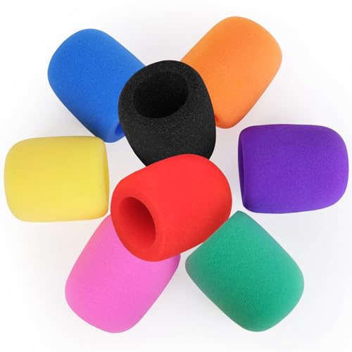 ChromLives Colorful Microphone Cover Microphone Windscreen Foam Cover Top Grade 8 Pack - color: Multi-Color
