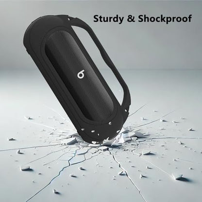 Silicone Cover Case Compatible with Beats Pill 2024 Bluetooth Speaker | Accessories for Beats Pill Speaker Protective Case with Handle, Shockproof and Anti-Scratch Cover (Black) - color: Black