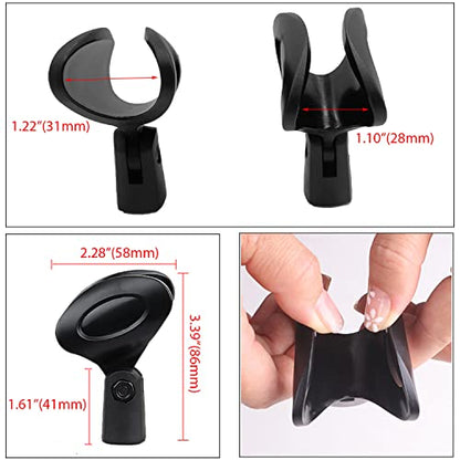 LGEGE Microphone Clips for Stands,Universal Wireless Mic Clip Holder with 5/8 to 3/8 Microphone Adapter,Knob Adjustable 180 DegreeS (U 2Pcs) (W214) - color: U 2Pcs