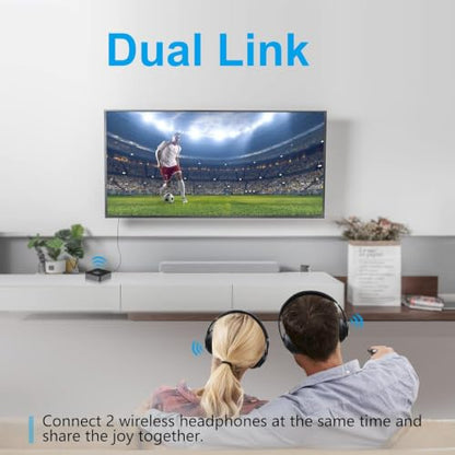 Bluetooth Transmitter for TV, Wireless Bluetooth Adapter for TV/PC/Speaker/Home Stereo (Optical, 3.5mm Aux, RCA), Pairs 2 Devices Simultaneously