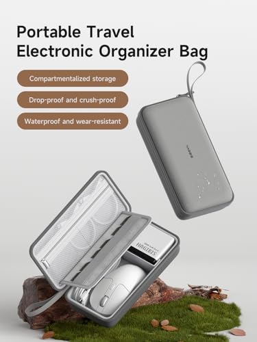 Hagibis Electronics Organizer Travel Case Cable Organizer Bag Pouch Portable Waterproof Carry Case for Cable, Charger,Power Bank, SD Card, Mouse, USB Flash Disk (DPB03 Grey)