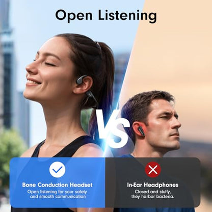 Bone Conduction Headphones, Open Ear Wireless Headphones with Mic | Bluetooth 5.4, 10H Playtime, IPX5 Waterproof, Lightweight Sports Headphones for Running, Workouts and Outdoor Use