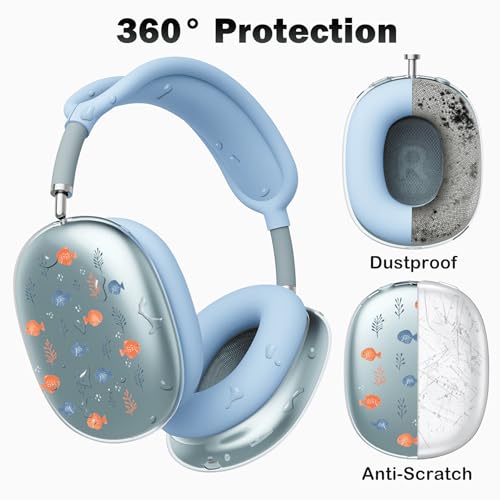 for AirPods Max Headphones Fish Ear Covers for AirPods Max 2 - color: Fish A/Blue