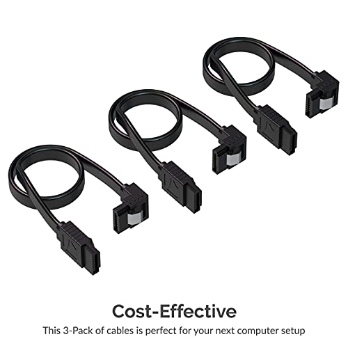 SABRENT USB 3.0 to SSD / 2.5-Inch SATA I/II/IIIHard Drive Adapter + 3 Pack - 20-Inch SATA III (6 Gbit/s) Right Angle Data Cable with Locking Latch