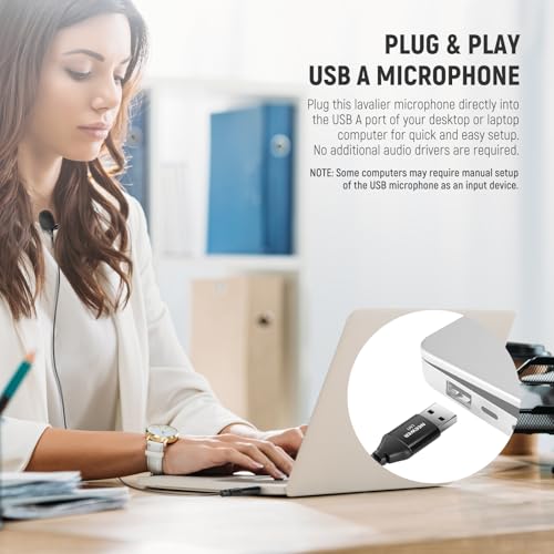 NEEWER LM1 USB A Lapel Microphone Mini Omnidirectional Clip On Lavalier Mic | Plug & Play, 2m Cable, for USB 2.0 Mac Windows PC Laptop Computer YouTube Skype, Podcast, Gaming, Vlog, Video Conferencing - style: 1 Pack w/USB A Plug
