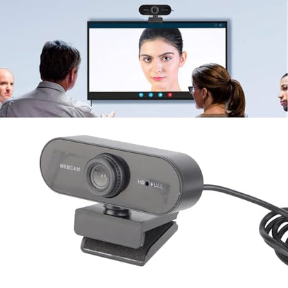 EBTOOLS 2K Full Webcam USB Camera with Built in Microphone, 360 Degree Rotation, Auto Focus Distance, Drive, for Live Broadcast, Net Class, Meeting (Black)