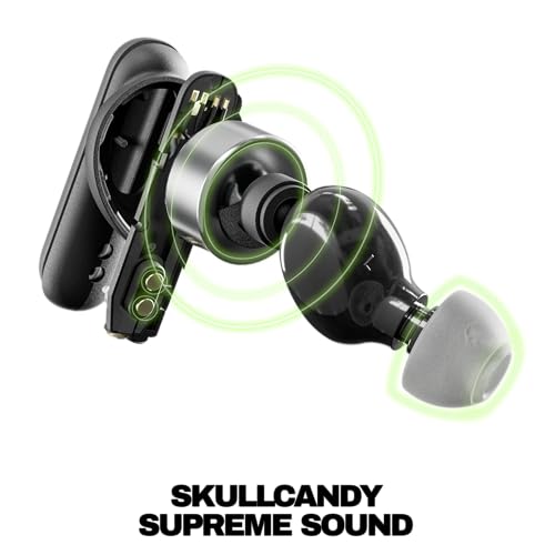 Skullcandy Smokin’ Buds Wireless Noise Isolating Earbuds - Preppy Sage | In-Ear Fit, Bluetooth, 20 Hours Battery, IPX4 Sweat and Water Resistant, Microphone for iPhone Android, Commuting, Studying - color: Preppy Sage