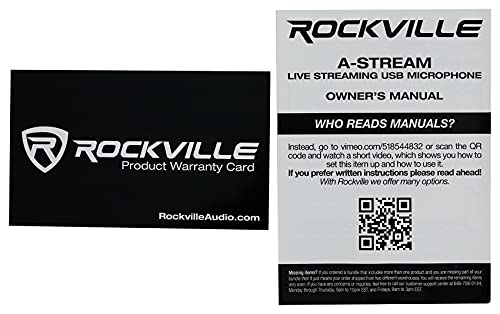 Rockville A-Stream Live Streaming USB Microphone with Gain and Mute Control
