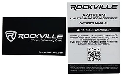 Rockville A-Stream Live Streaming USB Microphone with Gain and Mute Control