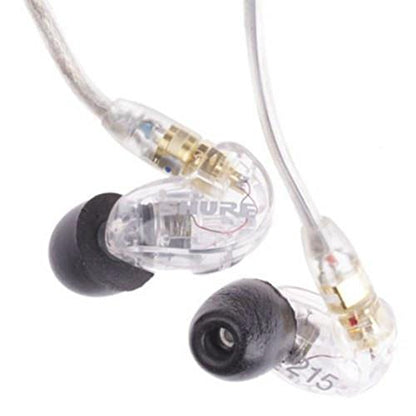 Shure SE215-CL Sound Isolating In Ear Stereo Earphones (Clear) with 3 Pairs of Triple Flange Sleeves for Better Sound Isolation