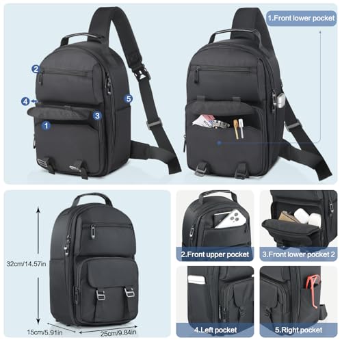 FOREGOER Hard Carrying Case Compatible with VR Headsets Virtual Reality and Touch Controllers Accessories, Large Portable Protection Backpack for Travel and Home Storage.