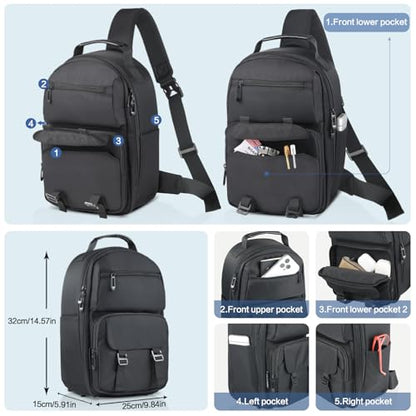 FOREGOER Hard Carrying Case Compatible with VR Headsets Virtual Reality and Touch Controllers Accessories, Large Portable Protection Backpack for Travel and Home Storage.