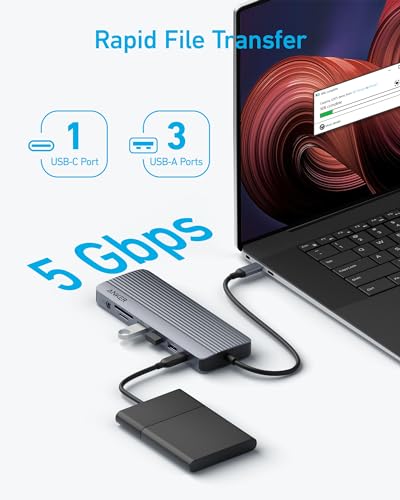 Anker Laptop Docking Station 3 Monitors, 14in1 USBC Hub with Triple Display | Dual 4K HDMI USB C Docking Station, VGA, 80W Max PD, USBA and USBC Data Ports, for Dell XPS and More (Charger Not Included) - size: 14 in 1 USB C Hub