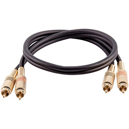 Seismic Audio SAPRCA2-BK Premium Black 2 Foot Dual RCA Male to Dual RCA Male Audio Patch Cable - color: Black, size: 2 Foot