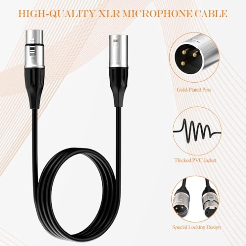 Tisino 3.3FT XLR Microphone Cable, XLR Male to Female Balanced Mic Cord, 4 Pack - size: 3.3FT, style: 4 Pack