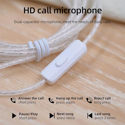 KBEAR High Purity Oxygen-Free Silver Plated 2pin IEM Cable,HiFi Wired Earbuds Detachable Upgrade Cable for KZ ZST ZSR ED12 ES3 ES4 ZS10 BA10 AS06 AS10 ZSTX EDX CCA C10 Earphones (with Mic, B Pin) - color: White, size: 2PIN 3.5MM, with Mic, style: 1.2M Lon