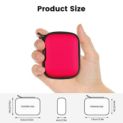 Earbud Case, RISETECH Earphone Case Holder Hard EVA Headphone Small Zipper Pouch Compatible with Beats Fit Pro, TOZO T6, Bose Soundsport, EarPods, AirPods, Sony Wired Earbuds with Keychain -Red - color: Red