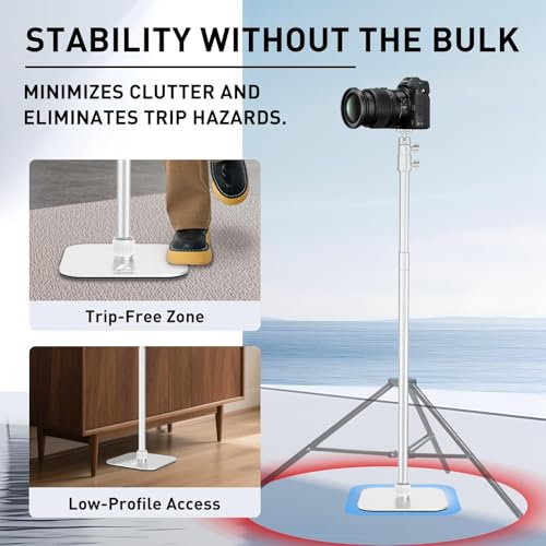 Ailight TS50 Camera Stand, 12.6 to 53.1 in Height, Universal 1/4" to 3/8" Screw Adapter with Swivel 360° Panoramic Ball Head, Light Stand Desk and Floor Mount for DSLR Cameras, Photograph Lights - size: TS5002