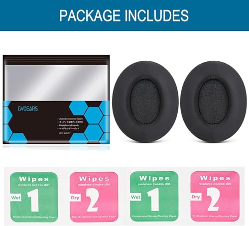 GVOEARS Cooling Gel Replacement Ear Pads for HyperX Cloud 1/2/3/Pro - Black