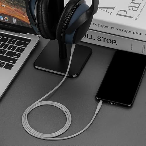 GEEKRIA Audio Cable Compatible with Bose QuietComfort Ultra/SE/45/35II/35, 700, SoundLink II Headphones, 2.5mm to 3.5mm Braided Nylon Replacement Stereo Cord (4ft/1.2m)