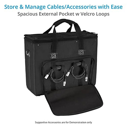 PROAIM Cube 4U Rack Bag for Sound Recordists, Soundmen, Musicians & Mixers. Professional Bag for Audio Systems, Wireless Microphone System, Field recording, Equalizers (BG-CB4U-01)