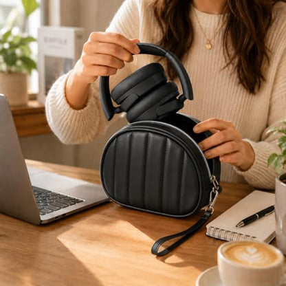 Soft-Touch Headphone Case for Sony, for JBL and for BERIBES-Black - color: Black