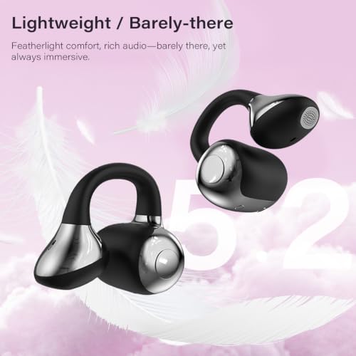 Open Ear Clip-on Earbuds,Bluetooth 6.0 Open Earbuds,Touch Control Operate