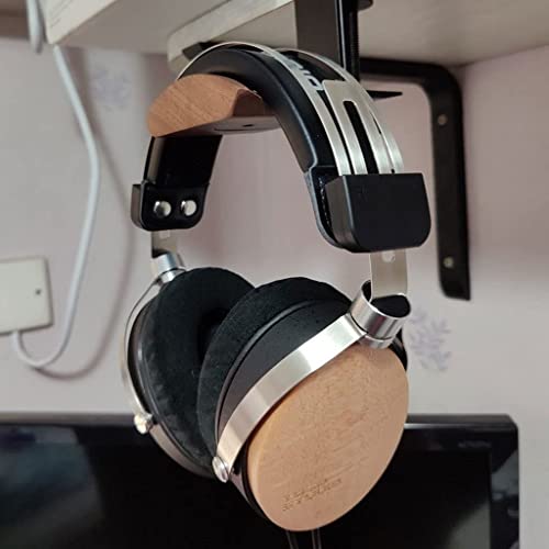 Headphone Stand Headset Stand Wooden Headphone Holder Headphone Hanger Headphone Display Stand Game Table Accessories Headphone Stand for Desk (Color : Black)