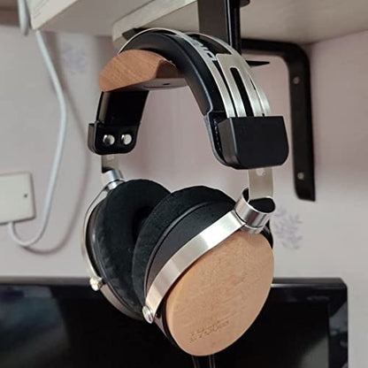Headphone Stand Headset Stand Wooden Headphone Holder Headphone Hanger Headphone Display Stand Game Table Accessories Headphone Stand for Desk (Color : Black)