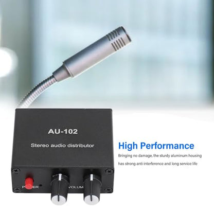 1 Input 2 Output 3.5mm Stereo Amplifier Stable Signal Sound Distributor Compact & Durable Sound Preamplifier DIY Audio Equipment