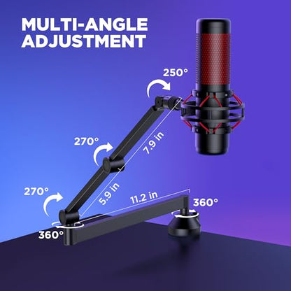 InnoGear Mic Stand Set, Detachable Microphone Stand Floor & 360° Rotatable Low Profile Mic Arm, Adjustable for Fifine AM8 K669B Blue Yeti HyperX QuadCast SoloCast AT2020 and Other Mics