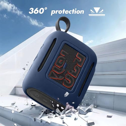 Silicone Protective Cover for JBL Go 5 | Anti-Fingerprint & Sweatproof Case, Shockproof Bumper Skin with Precise Cutouts, Portable Speaker Sleeve - color: Navy Blue