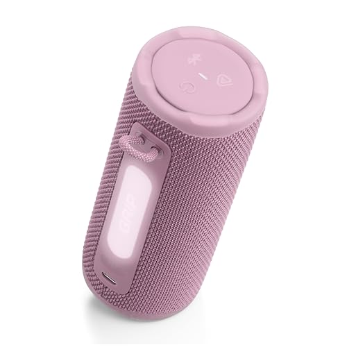JBL Grip Portable Bluetooth Speaker, Waterproof, Ambient Light - Pink | Up to 14 Hr Playtime, AI Sound Boost, IP68 Waterproof And Dustproof, Drop-Proof, App Control, Ideal For Outdoor And Travel - color: Pink