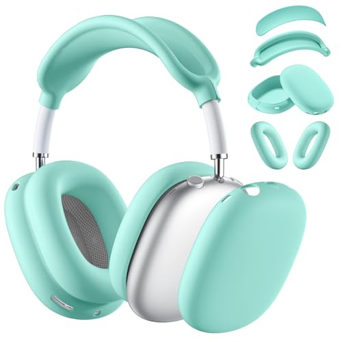 Lerobo Case Cover for AirPods Max Headphones, Soft Silicone Earcup/Anti-Scratch Earpad Case Cover/Headband Cover, Accessories Protective Cover for Apple AirPods Max2024/2020（Turquoise） - color: Turquoise
