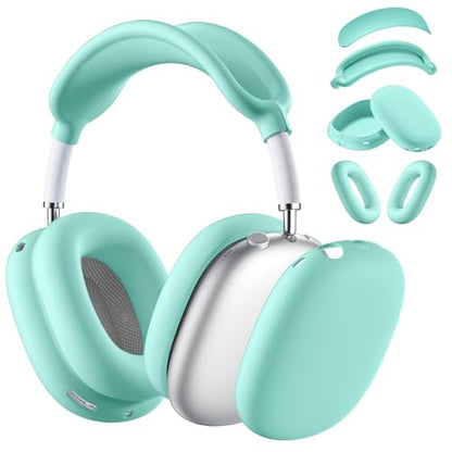 Lerobo Case Cover for AirPods Max Headphones, Soft Silicone Earcup/Anti-Scratch Earpad Case Cover/Headband Cover, Accessories Protective Cover for Apple AirPods Max2024/2020（Turquoise） - color: Turquoise