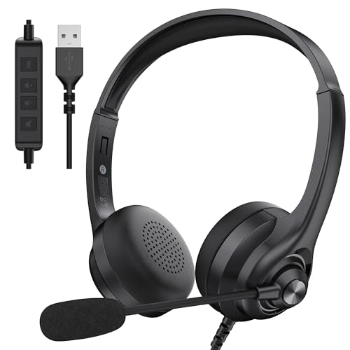 Monster Voicelink 100 Wired Headset for PC/Laptop, Wired Headphones with Noise Cancelling Microphone,USB Connection Plug and Play,Call Control, Computer Headset Use for Office and Work from Home
