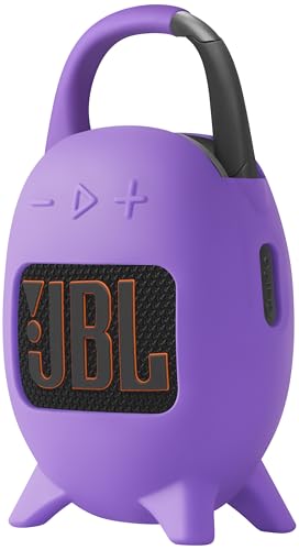 Geiomoo Silicone Carrying Case for JBL Clip 5, Protective Portable Scratch Shock Resistant Cover (Purple) - color: Purple