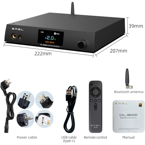 SMSL DL300 AK4499EX+AK4191 Audio Decoder Headphone Amplifier,4 Tones,6.35mm/4.4m Jack,DOP Display Accurately Determines Bitrate,XU-316,Supports DSD,MQA Full Decoder,MQA-CD,LDAC,Apt-X HD,TND+N -124dB