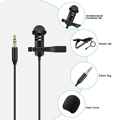 2-Pack Lavalier Microphone for DJI Mic 2 & Rode Wireless Pro Transmitters | Omnidirectional Lav Lapel Wearable Mic for Vlog Interview Streaming Lectures Broadcasters - color: Regular Version