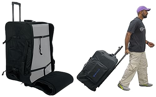 Rockville SB15 V2 Rolling Travel Bag for 15" DJ PA Speakers and Stands | Wheels and Retractable Handle, Stand Pocket, Semi-Rigid Foam Protection, Dual Lockable YKK Zippers, Water-Resistant - size: 15"
