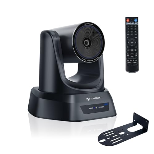 TONGVEO PTZ Camera 4K UHD AI Auto Tracking 3X Optical Zoom HDMI/USB3.0 Video Conference Camera for Church Worship Live Streaming Meeting Online Learn with Zoom YouTube OBS and More - color: Abyss