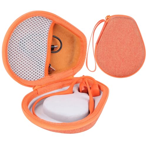 Case for SHOKZ OpenRun Pro2/Mini/1/OpenMove/OpenSwim Headphones | Open-Ear Bone Conduction Sport Headphones Accessories, For Standard and Mini, Travel Friendly - color: Orange Case
