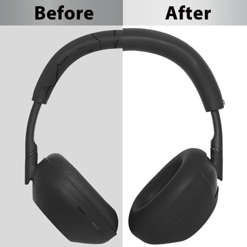 Adhiper XM6 Sweat Covers Accessories for Sony WH-1000XM6 - Black | Soft Silicone Case, 2-in-1 Headphone Cover with Earpad Covers & Headband Cover, Sweatproof & Easy to Clean & Secure Fit - color: Black