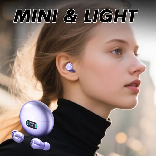 Wireless Invisible in Ear Earbuds Mini Headphones Discreet Hidden Bluetooth | Earphones Ear Buds for Work Sleeping on Side Small Ears Canal Women Sleep Tiny Smallest Earbuds for Side Sleepers - color: Black