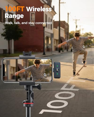 Wireless Lavalier Microphone for iPhone Android, AI Noise Reduction | Studio-Grade Audio Quality, 45H Battery Life, 100ft Stable Wireless Range, Magnetic Dual Wearing Options, Clear Voice Capture - size: 2TX + USB-C RX + 1CC