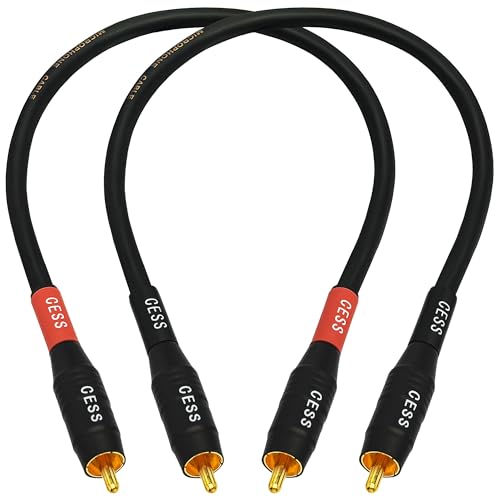 CNCESS Waterproof RCA Male to Male Cable, 2-Pack (1 Foot) - size: 1 FT