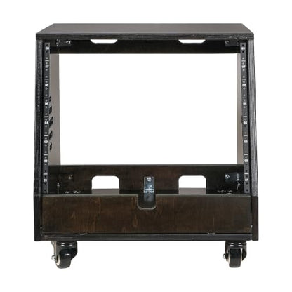 Sound Town DIY 8U Slanted Studio Rack with Casters for Home Studio and Recording Room, Baltic Birch Plywood, Black Espresso (SDRK-8TD) - size: 8U,Black Espresso